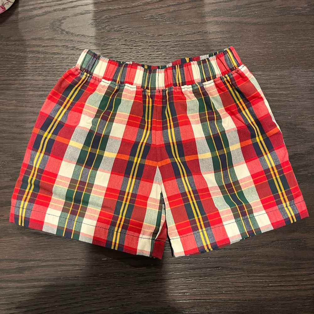 Plaid Red and Green Shorts 18-24 month new
